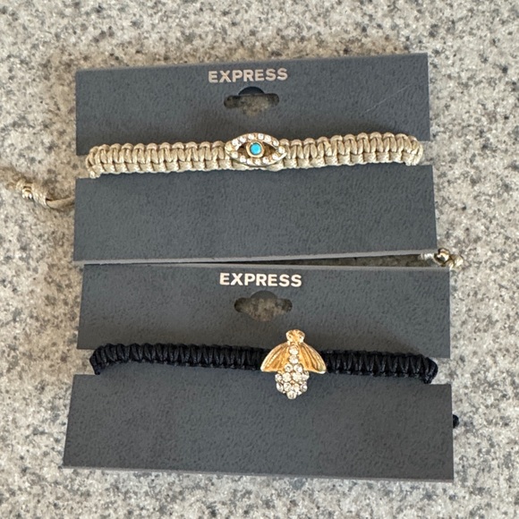 Express Jewelry - Express Gold and Black Bracelet Duo with Turquoise Detail